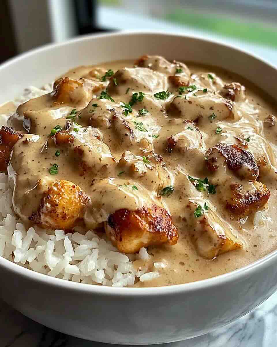 Creamy Smothered Chicken and Rice Recipe